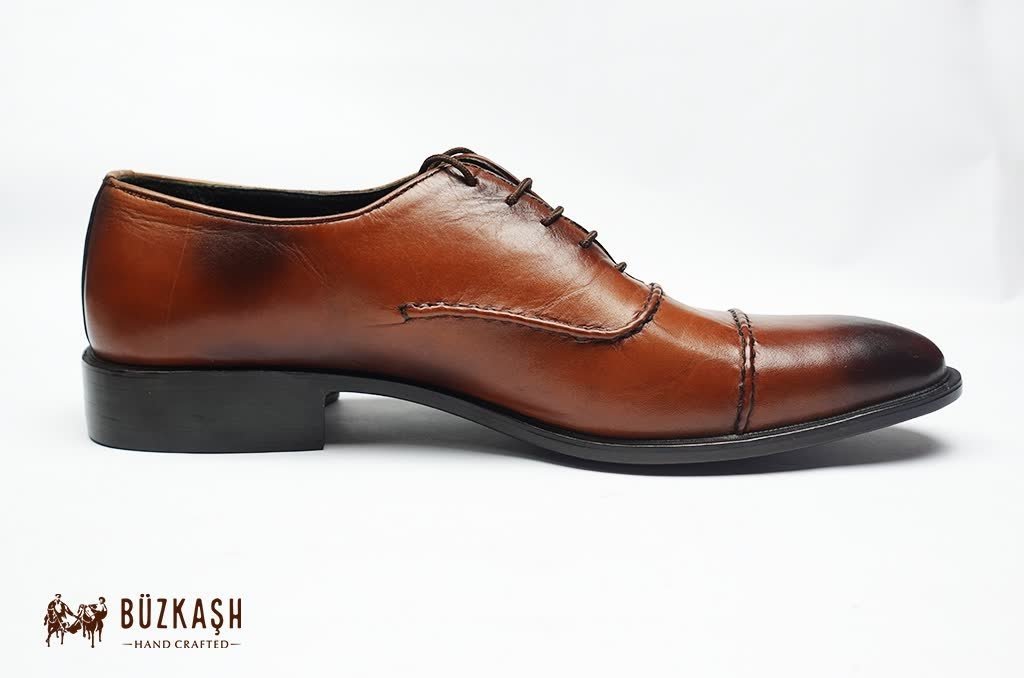 Saddlebred - The all leather blake stitched cap-toe oxford shoe in Walnut Brown Patina