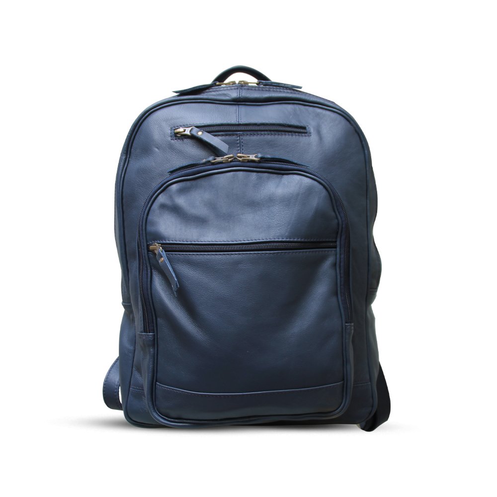 Leather BackPack Navy Blue
